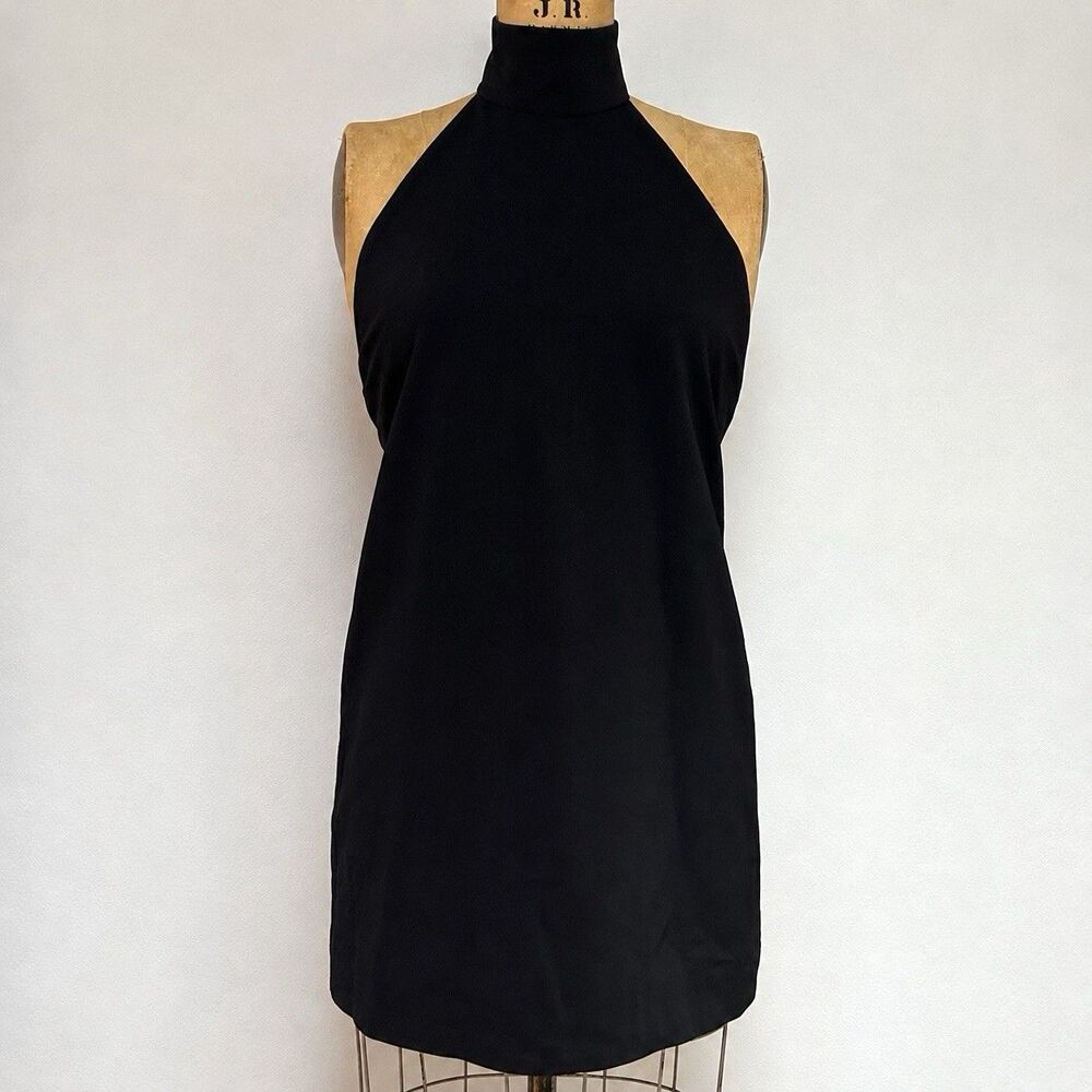 Solace London Anther Mini Dress Black Halter Backless Cocktail Revolve Sz 4